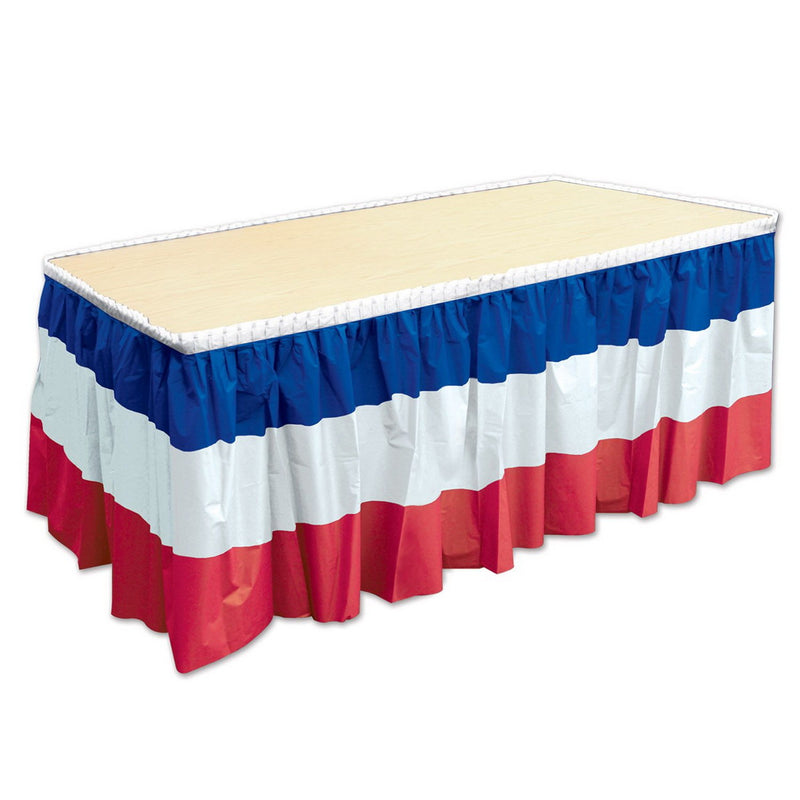 Patriotic Table Skirting – 29" x 14' – (1/Pkg) by Beistle Table Skirts - Plastic