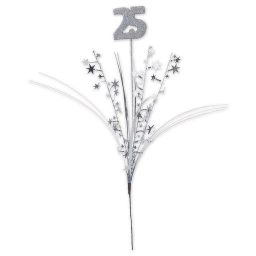 Glittered "25" Metallic Star Spray – 23" – (1/Pkg) by Beistle for Anniversary Metallic Sprays