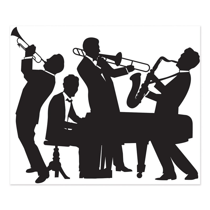 Great 20's Jazz Band Insta-Mural – 5' x 6' – (1/Pkg) by Beistle Insta-Murals