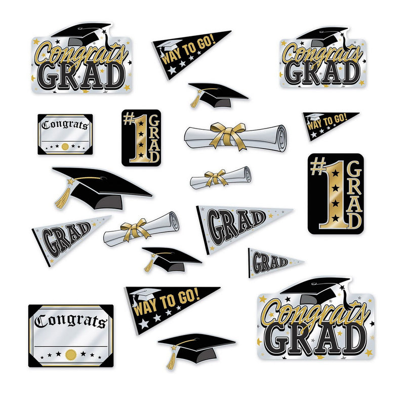 Graduation Cutouts – 6"-13" – (20/Pkg) by Beistle Printed