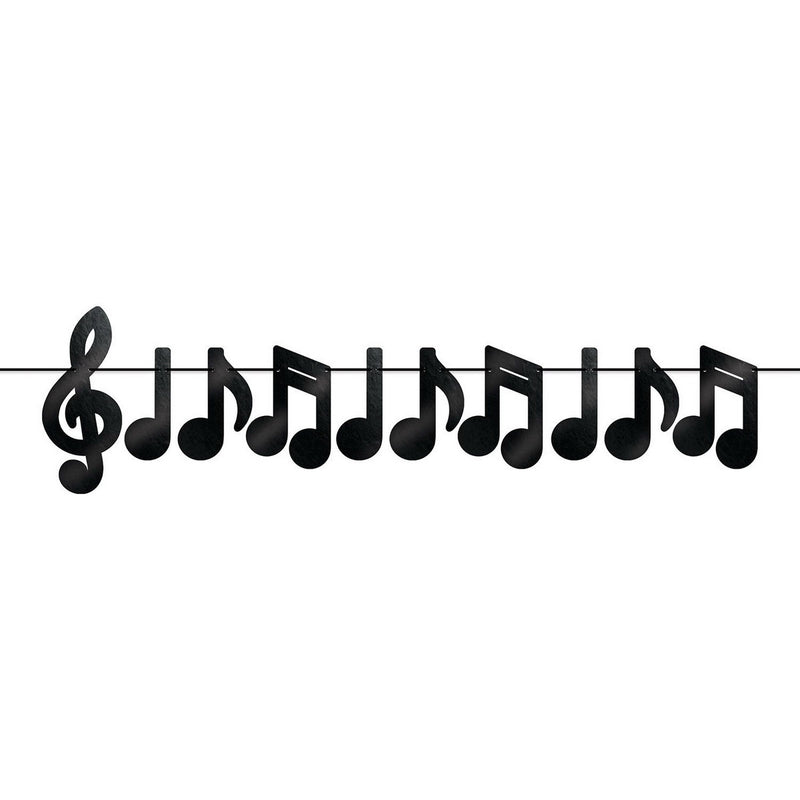 Foil Musical Notes Streamer – 13¾" x 6' – (1/Pkg) by Beistle Streamers