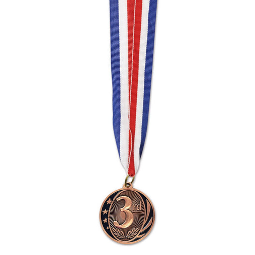 "3rd" Place Medal w/Ribbon – 30" w/2" Medal – (1/Card) by Beistle for Sports Awards