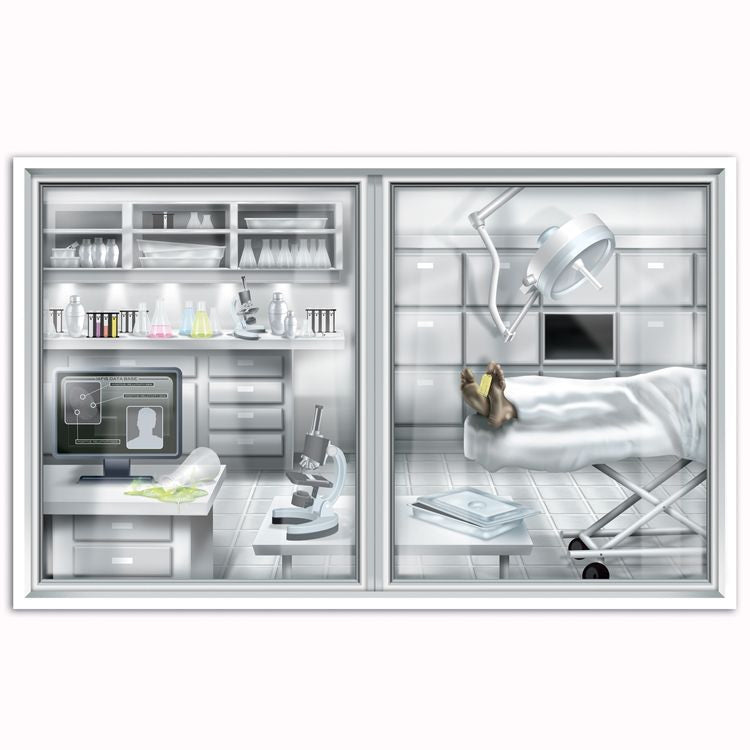 PSI Laboratory & Morgue Insta-View – 3' 2" x 5' 2" – (1/Pkg) by Beistle for Crime Scene