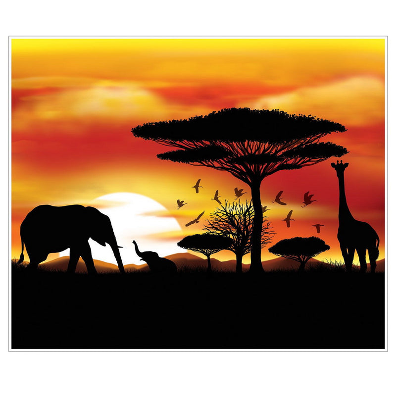 Safari Insta-Mural – 5' x 6' – (1/Pkg) by Beistle for Jungle Insta-Murals