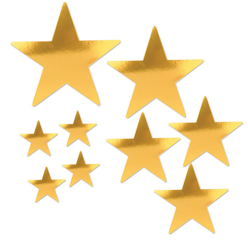 Pkgd Foil Star Cutouts – Asstd – (9/Pkg) by Beistle for General occasion