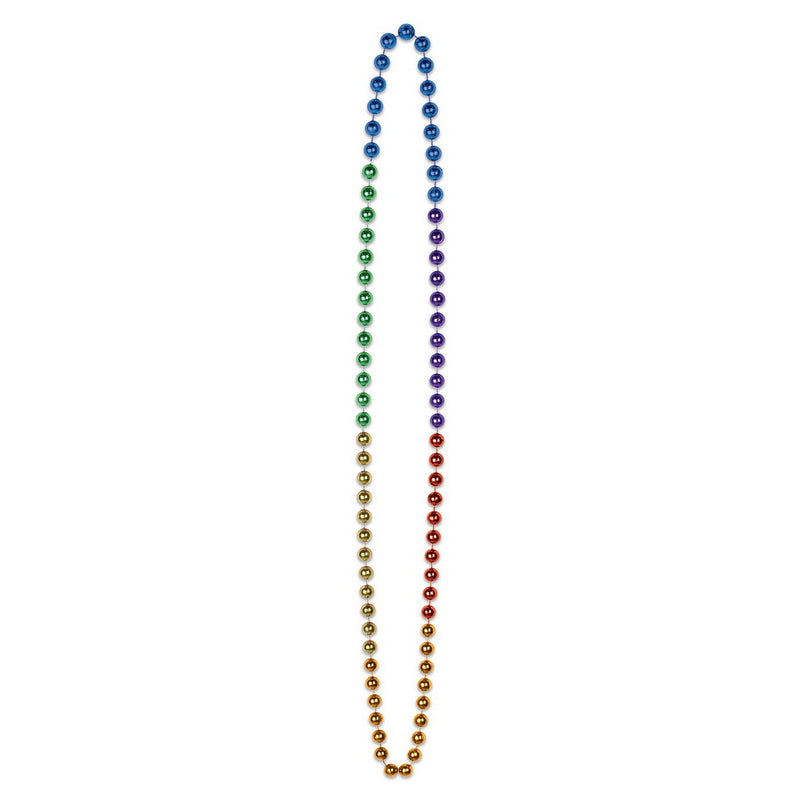 Bulk Rainbow Beads – 7mm x 36" by Beistle Round Party Beads