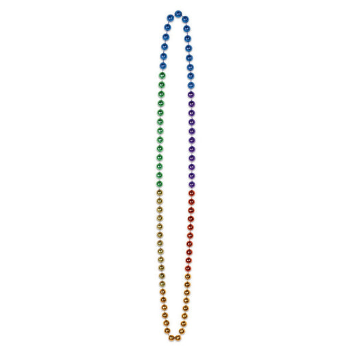 Bulk Rainbow Beads – 7mm x 36" by Beistle Round Party Beads