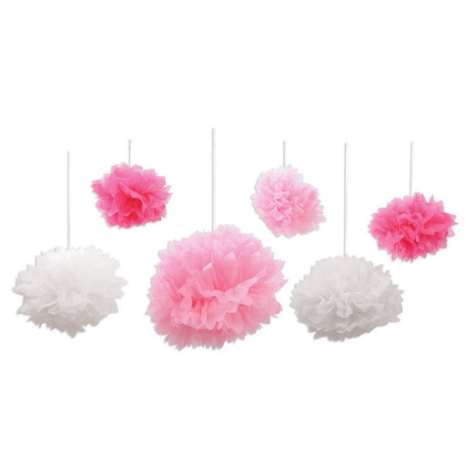 Tissue Fluff Balls – Asstd – (6/Pkg) by Beistle for Baby Shower
