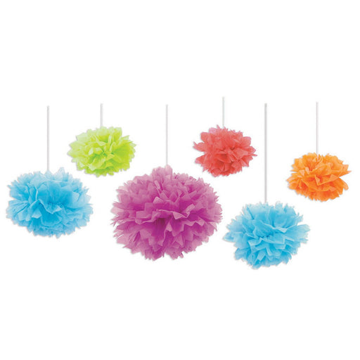 Tissue Fluff Balls – Asstd – (6/Pkg) by Beistle for Birthday
