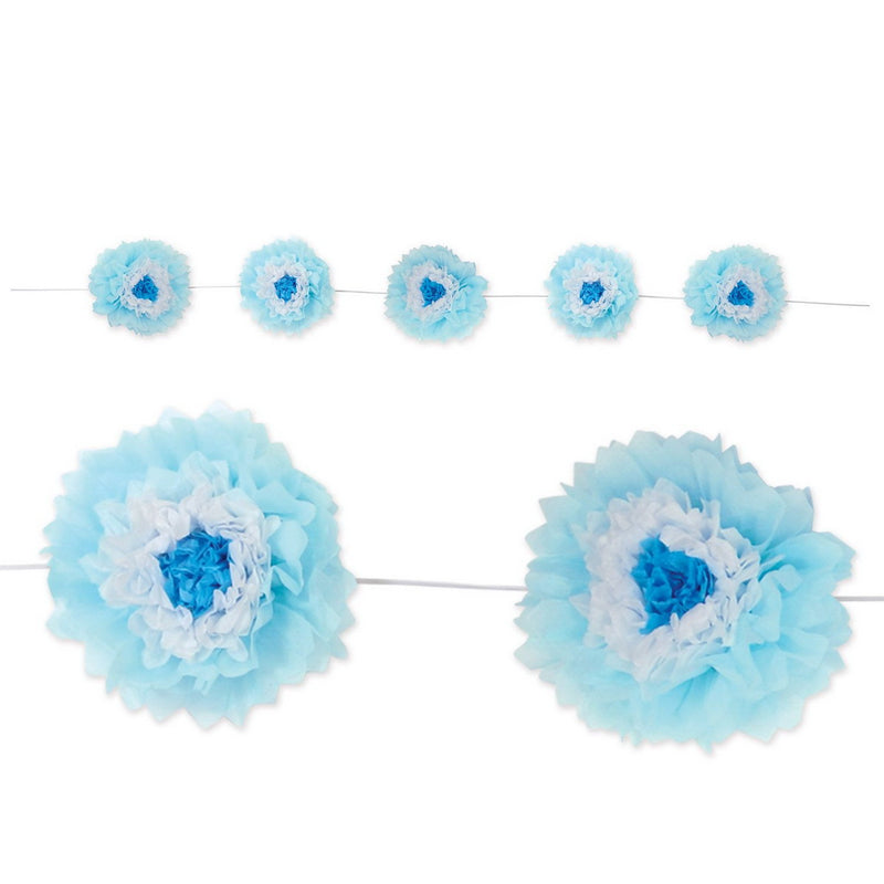 Tissue Flower Garland – 10" x 8' – (1/Pkg) by Beistle for Baby Shower