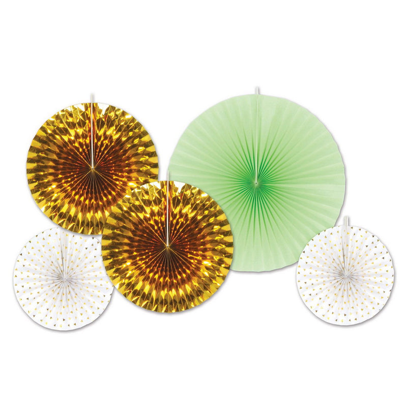 Assorted Paper & Foil Decorative Fans – Asstd – (5/Pkg) by Beistle for Wedding
