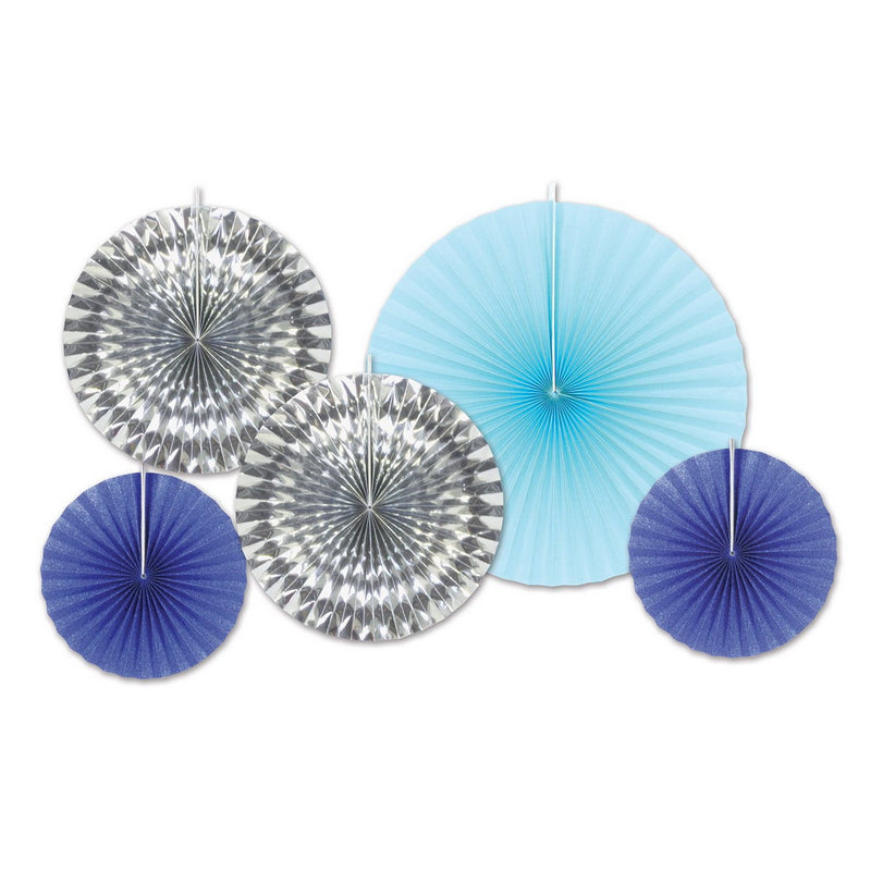 Assorted Paper & Foil Decorative Fans – Asstd – (5/Pkg) by Beistle for Christmas and winter
