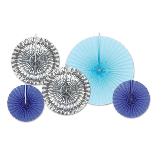 Assorted Paper & Foil Decorative Fans – Asstd – (5/Pkg) by Beistle for Christmas and winter