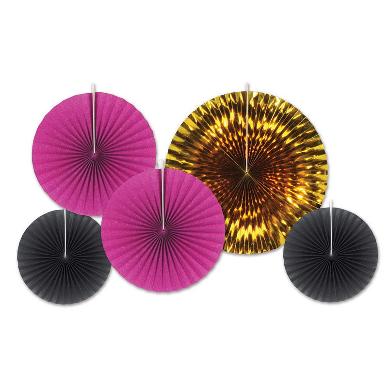 Assorted Paper & Foil Decorative Fans – Asstd – (5/Pkg) by Beistle for Bachelorette