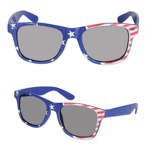 Patriotic Glasses – (1/Card) by Beistle Novelty Glasses