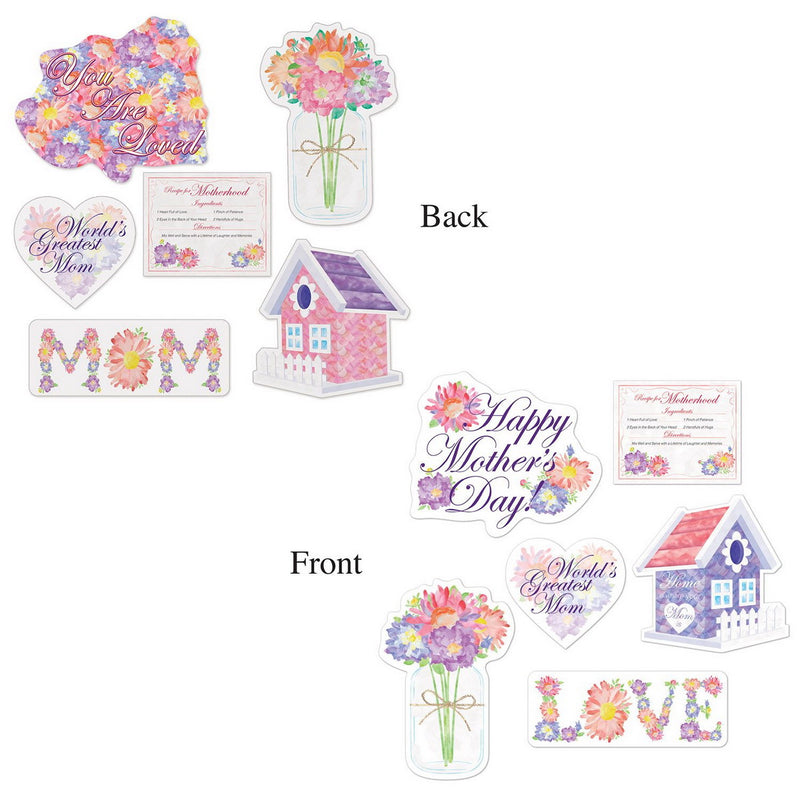 Mother's Day Cutouts – 8¾"-14¾" – (6/Pkg) by Beistle for Mothers and Fathers Day Printed