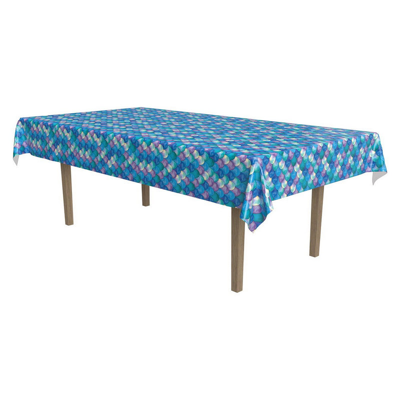 Mermaid Scales Tablecover – 54" x 108" – (1/Pkg) by Beistle Table Covers - Patterned