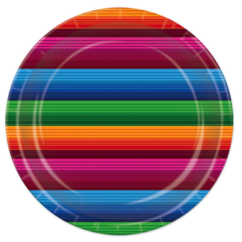 Fiesta Plates – 7" – (8/Pkg) by Beistle for Fiesta and Cinco de Mayo Plates-Dessert