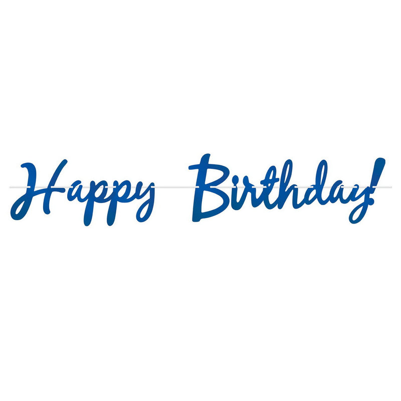 Foil Happy Birthday! Streamer – 9" x 5' – (1/Pkg) by Beistle Streamers