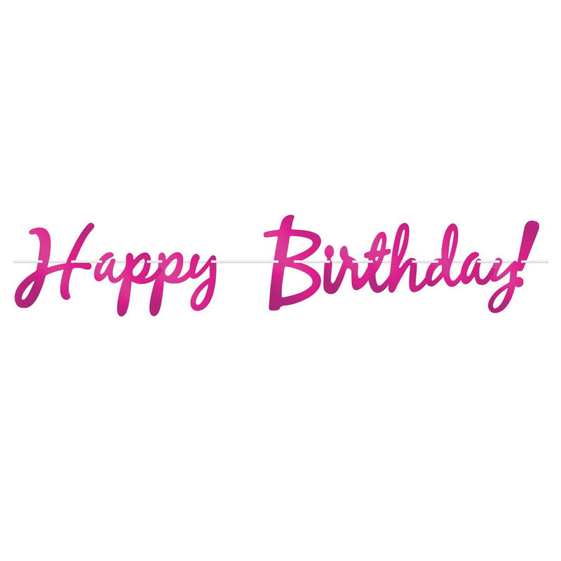 Foil Happy Birthday! Streamer – 9" x 5' – (1/Pkg) by Beistle Streamers