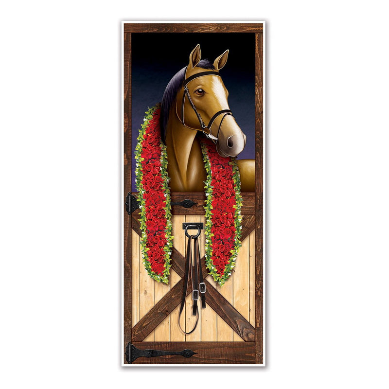 Horse Racing Door Cover – 6' x 30" – (1/Pkg) by Beistle for Derby Day Door Covers