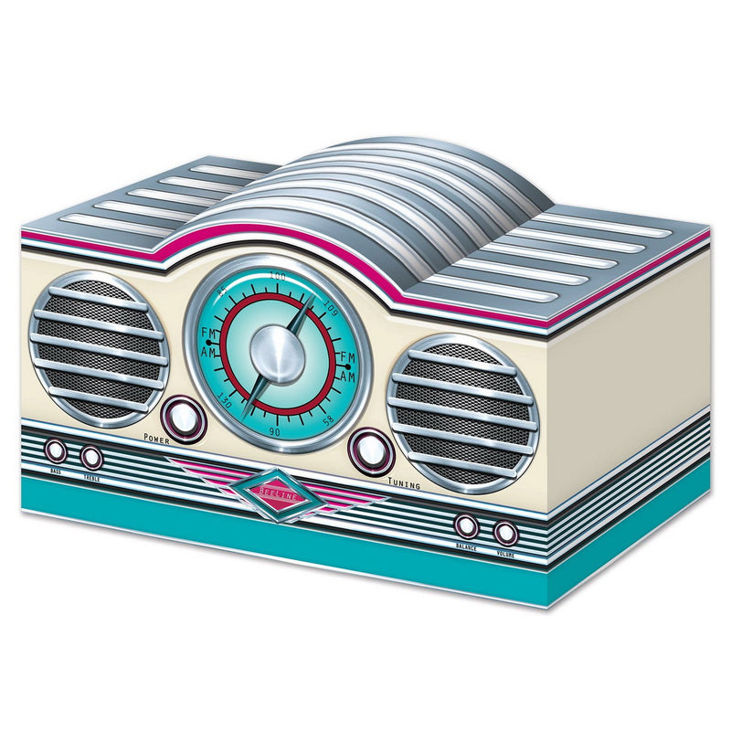 3-D Rock & Roll Radio Centerpiece – 5¾" x 9½" – (1/Pkg) by Beistle for 50's and Rock & Roll