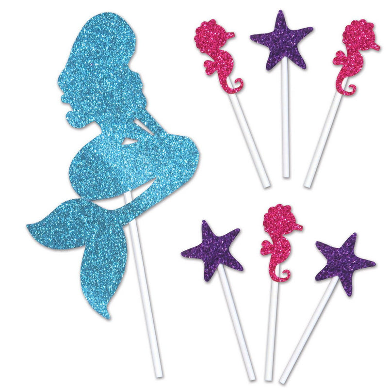 Mermaid Cake Topper – 4¼" x 8¾" – (1/Pkg) by Beistle Cake Toppers