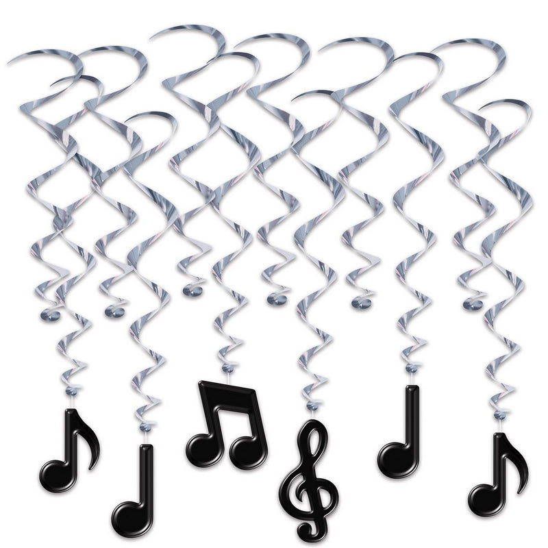Musical Notes Whirls – 17½"-32" – (12/Pkg) by Beistle