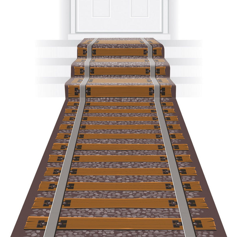 Railroad Track Runner – 24" x 10' – (1/Pkg) by Beistle for Western Aisle Runner