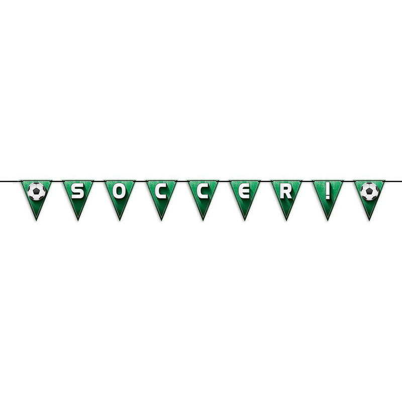 Soccer!/Football Pennant Streamer – 7½" x 8' – (1/Pkg) by Beistle Streamers