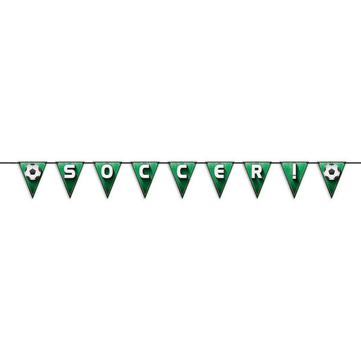 Soccer!/Football Pennant Streamer – 7½" x 8' – (1/Pkg) by Beistle Streamers