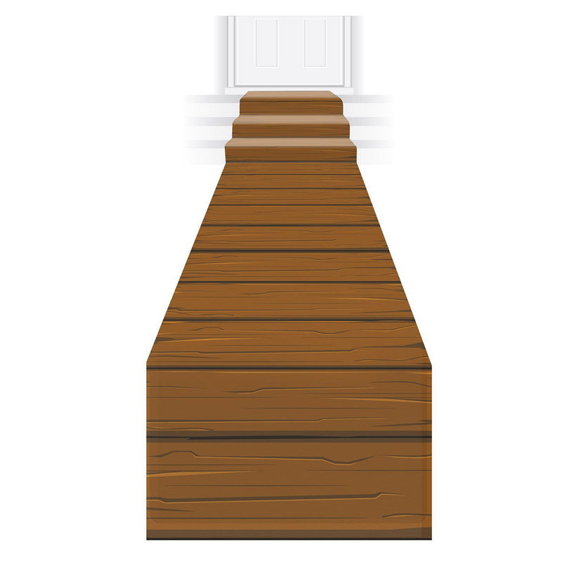 Wooden Plank Runner – 24" x 10' – (1/Pkg) by Beistle for Western Aisle Runner