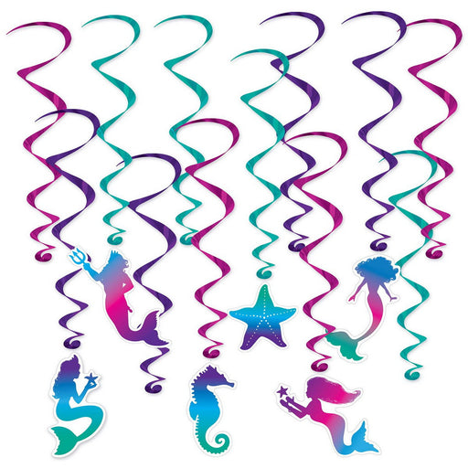 Mermaid Whirls – 17½"-29½" – (12/Pkg) by Beistle