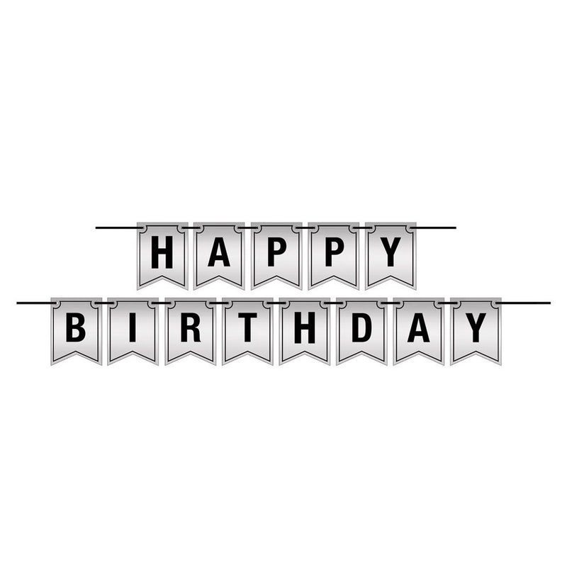 Foil Happy Birthday Streamer – 6" x 10' – (1/Pkg) by Beistle for Sweet 16 Streamers