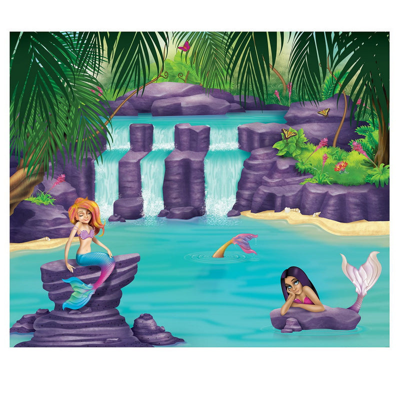 Mermaid Lagoon Insta-Mural – 5' x 6' – (1/Pkg) by Beistle Insta-Murals