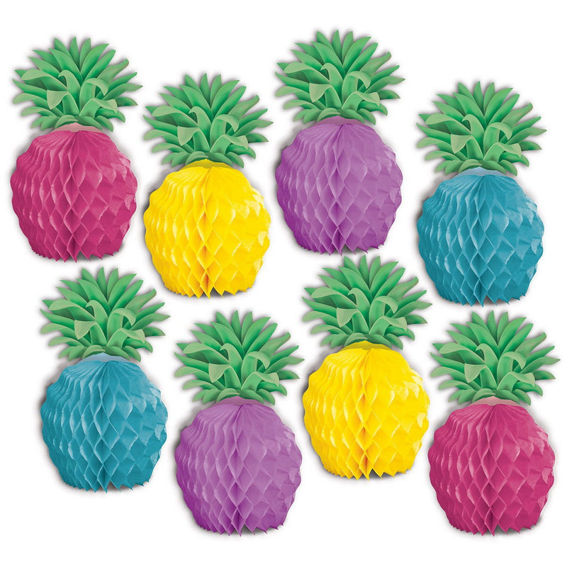 Pineapple Mini Centerpieces – 5¼" – (8/Pkg) by Beistle for Luau Tissue