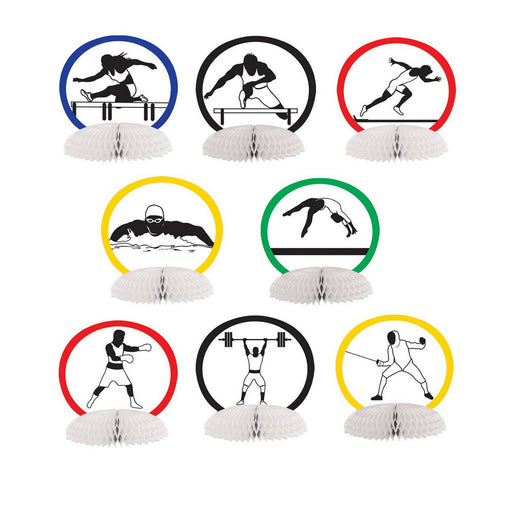 Summer Sports Mini Centerpieces – 4½" – (8/Pkg) by Beistle Tissue