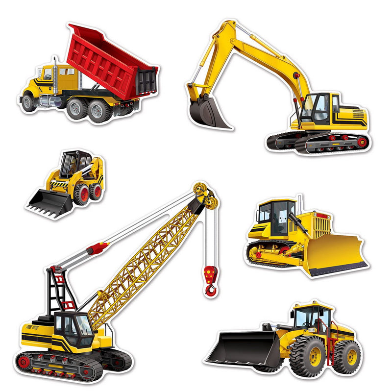 Construction Equipment Cutouts – 8"-20½" – (6/Pkg) by Beistle Printed