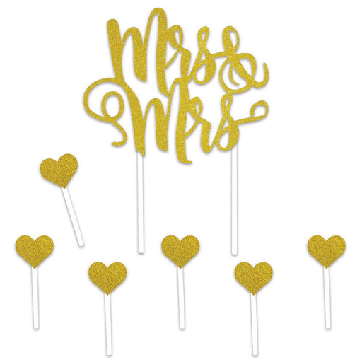 Mrs & Mrs Cake Topper – 5" x 8½" – (1/Pkg) by Beistle for Wedding Cake Toppers
