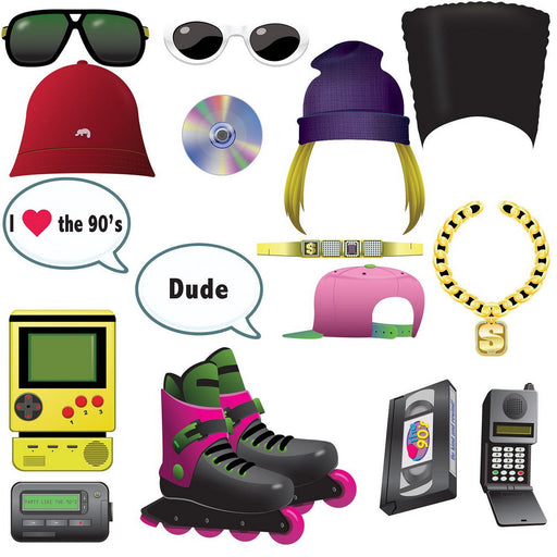 90's Photo Fun Signs – 4"-12" – (16/Pkg) by Beistle