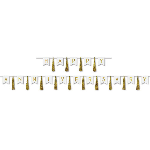 Happy Anniversary Tassel Streamer – 13" x 6' & 13" x 14' – (1/Pkg) by Beistle Streamers
