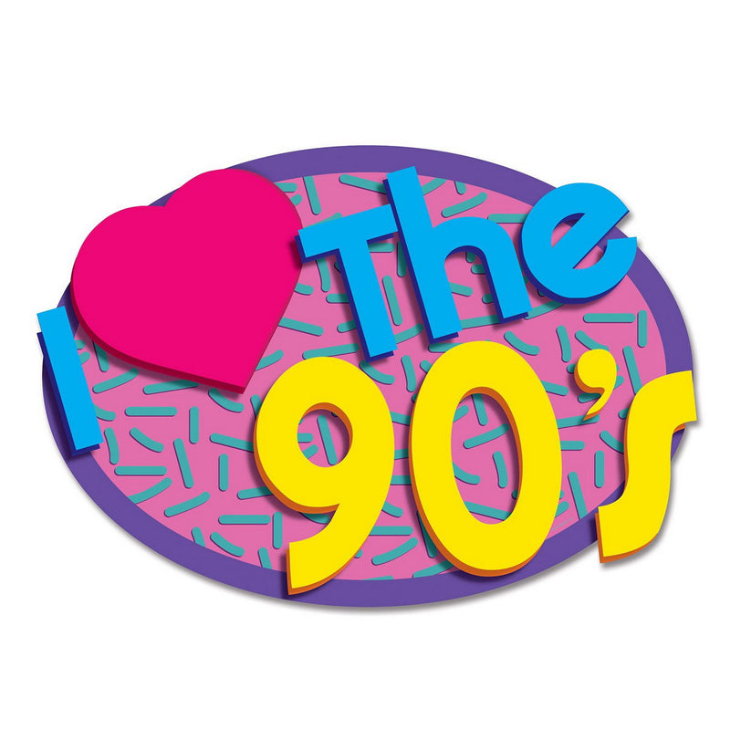 I Love The 90's Cutouts – 21½" – (2/Pkg) by Beistle Signs