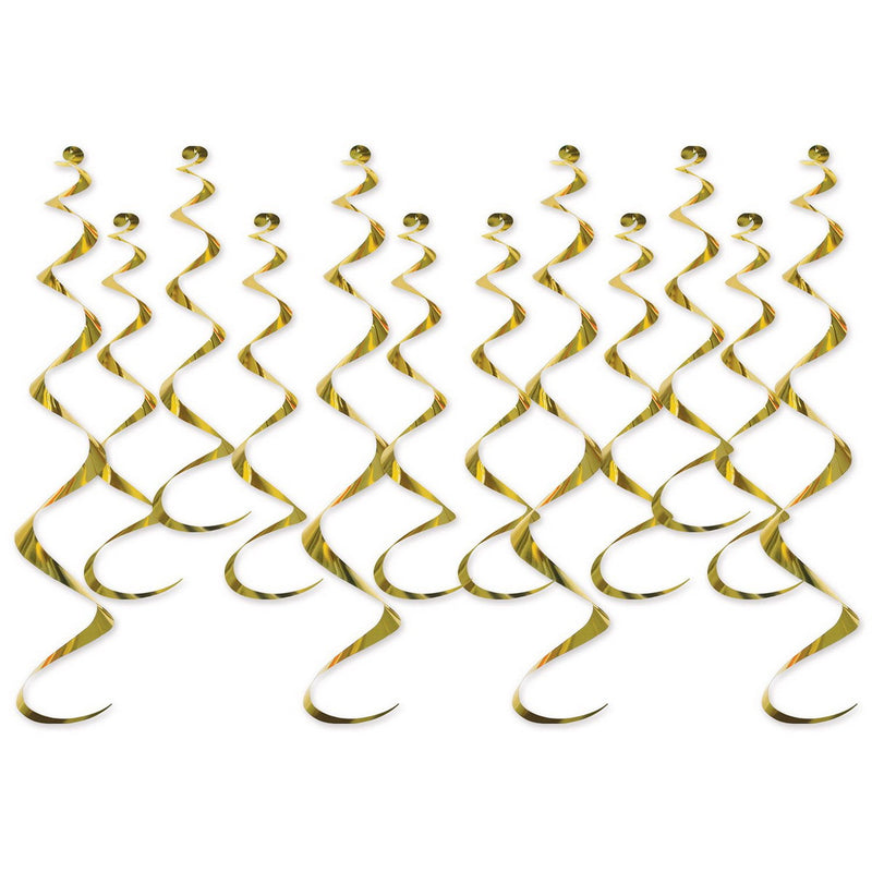 Metallic Whirls – 8-13½" & 4-25" – (12/Pkg) by Beistle for General occasion