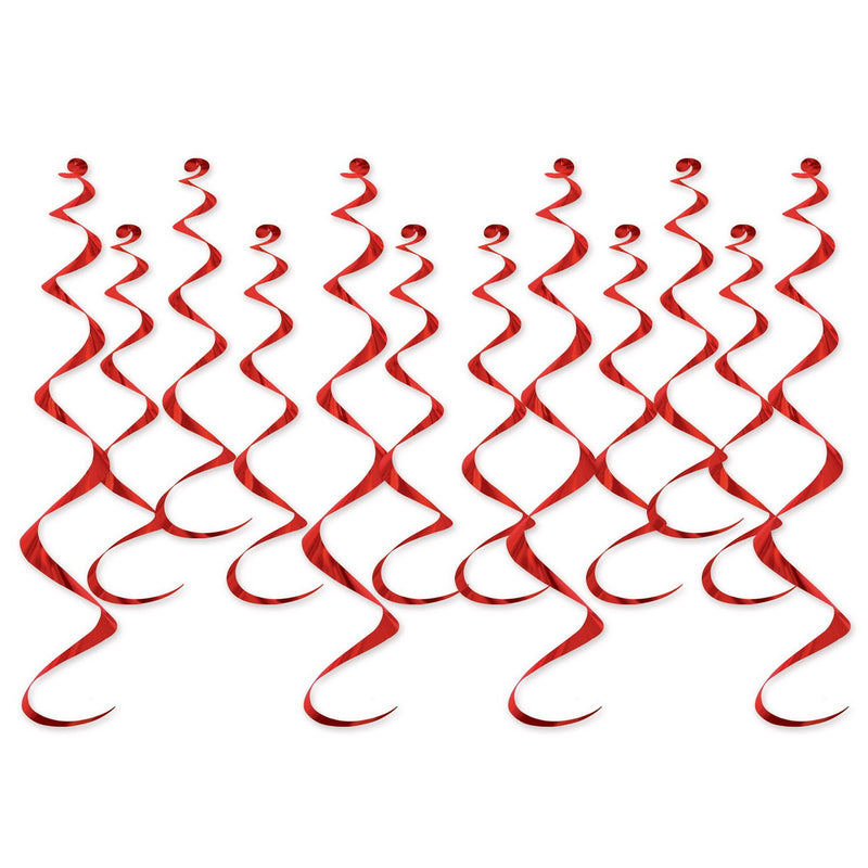 Metallic Whirls – 8-13½" & 4-25" – (12/Pkg) by Beistle for General occasion