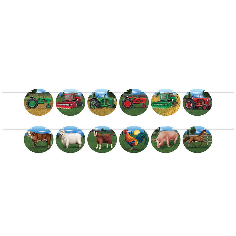 Tractor & Farm Animal Streamer Set – 5½" x 12' – (1/Pkg) by Beistle Streamers