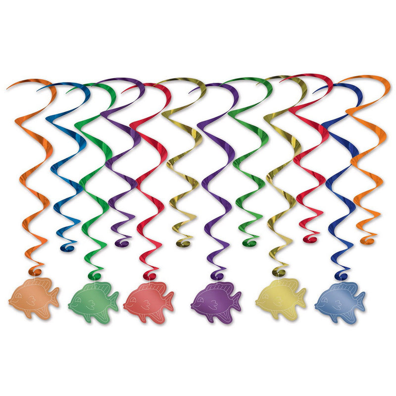Fish Whirls – 17½"-31½" – (12/Pkg) by Beistle for Under The Sea