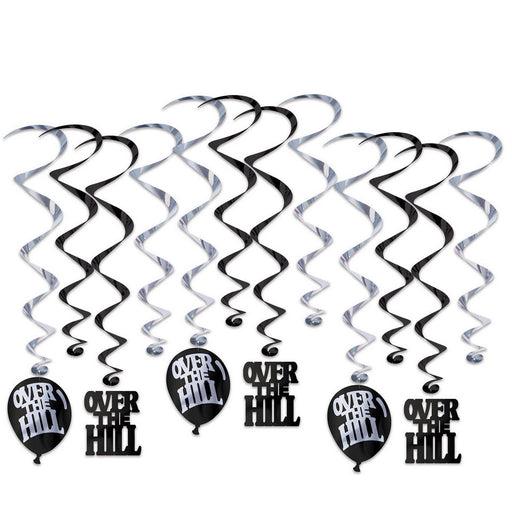 Over The Hill Whirls – 17½"-32" – (12/Pkg) by Beistle for Over-The-Hill