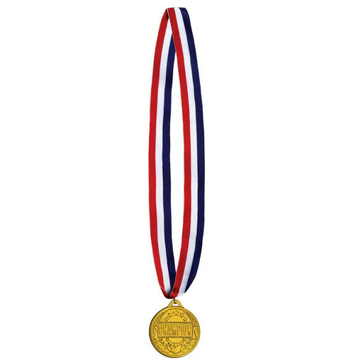 Champion Medal w/Ribbon – 30" w/2" Medal – (1/Pkg) by Beistle for Sports Awards