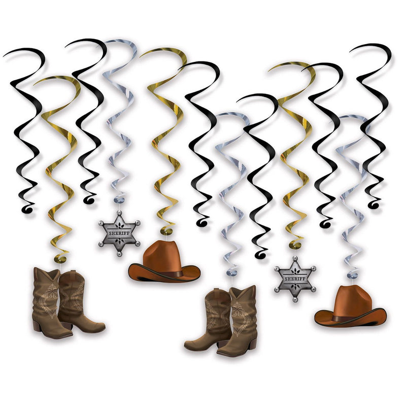 Western Whirls – 17½"-32½" – (12/Pkg) by Beistle