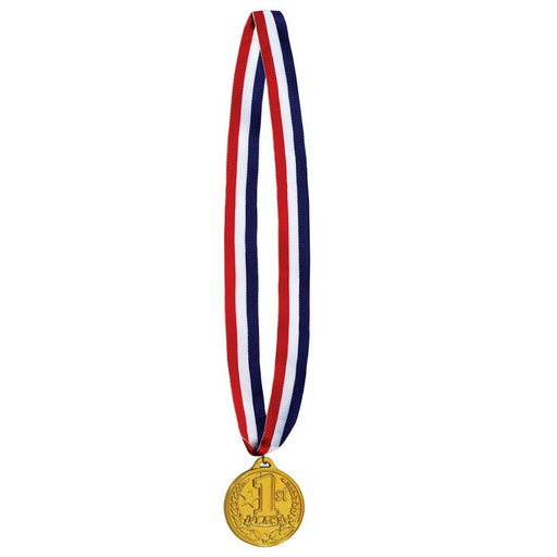 "1st" Place Medal w/Ribbon – 30" w/2" Medal – (1/Pkg) by Beistle for Sports Awards